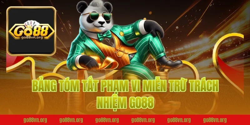 Bảng Tóm Tắt Phạm Vi Miễn Trừ Trách Nhiệm Go88